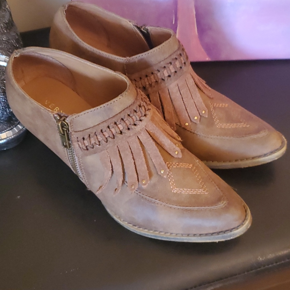 Distressed Leather Booties